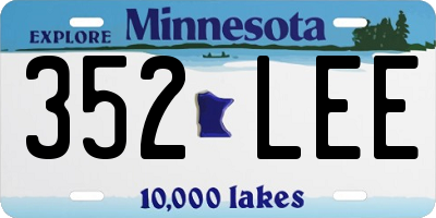 MN license plate 352LEE