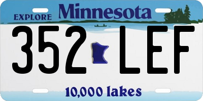 MN license plate 352LEF