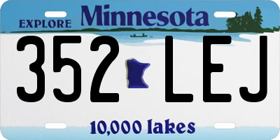 MN license plate 352LEJ