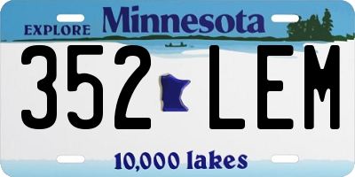 MN license plate 352LEM
