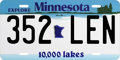 MN license plate 352LEN