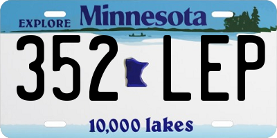MN license plate 352LEP