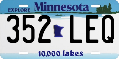 MN license plate 352LEQ