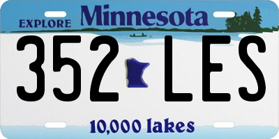 MN license plate 352LES