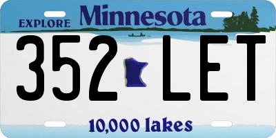 MN license plate 352LET