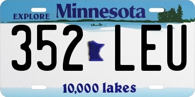 MN license plate 352LEU