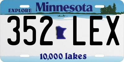 MN license plate 352LEX