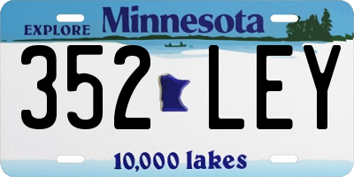 MN license plate 352LEY