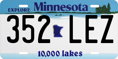 MN license plate 352LEZ