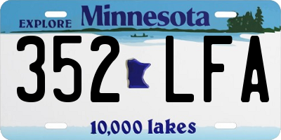 MN license plate 352LFA