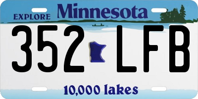 MN license plate 352LFB