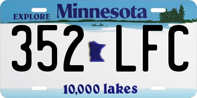MN license plate 352LFC