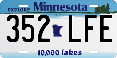 MN license plate 352LFE