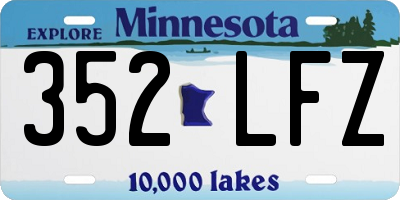 MN license plate 352LFZ