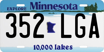MN license plate 352LGA