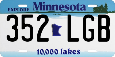 MN license plate 352LGB
