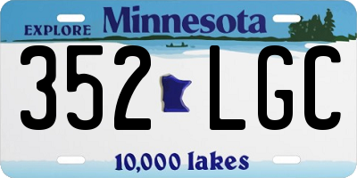 MN license plate 352LGC