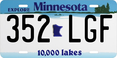 MN license plate 352LGF