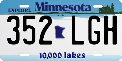 MN license plate 352LGH