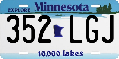 MN license plate 352LGJ