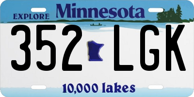 MN license plate 352LGK