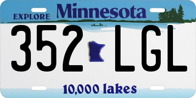 MN license plate 352LGL