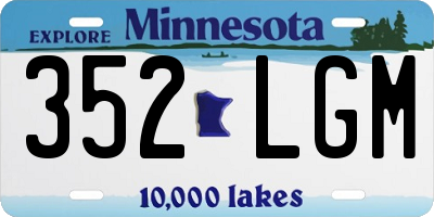 MN license plate 352LGM