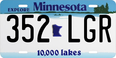 MN license plate 352LGR