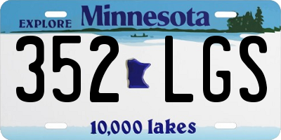 MN license plate 352LGS