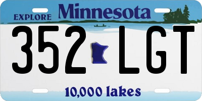 MN license plate 352LGT