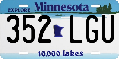 MN license plate 352LGU