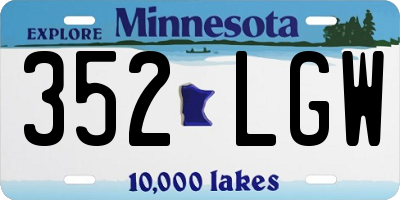 MN license plate 352LGW
