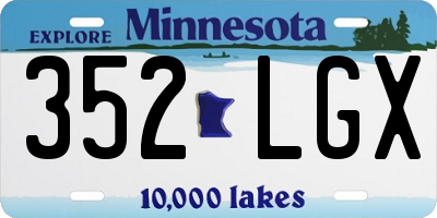 MN license plate 352LGX