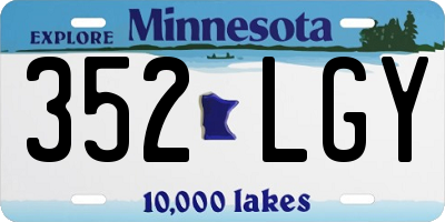 MN license plate 352LGY
