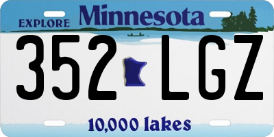 MN license plate 352LGZ