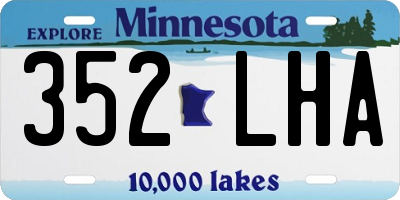 MN license plate 352LHA
