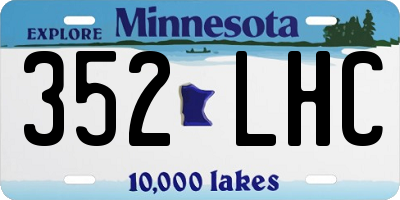 MN license plate 352LHC
