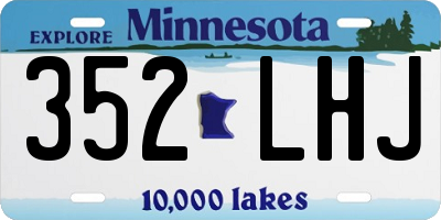 MN license plate 352LHJ