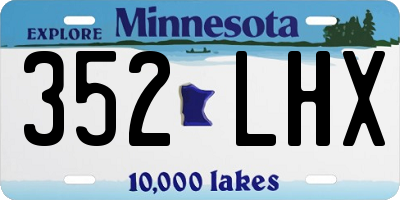 MN license plate 352LHX