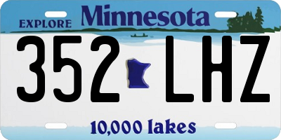 MN license plate 352LHZ