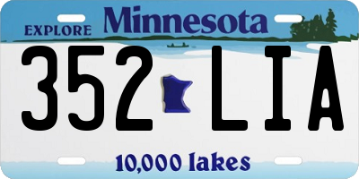 MN license plate 352LIA