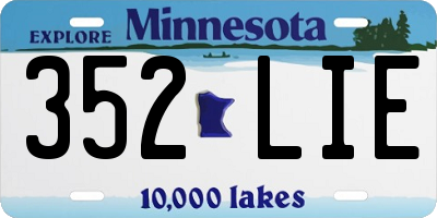 MN license plate 352LIE