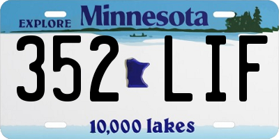 MN license plate 352LIF