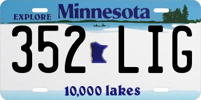 MN license plate 352LIG