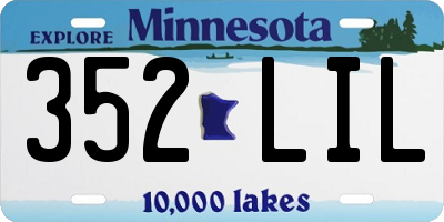 MN license plate 352LIL