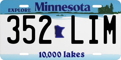 MN license plate 352LIM