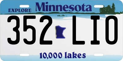 MN license plate 352LIO