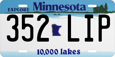 MN license plate 352LIP