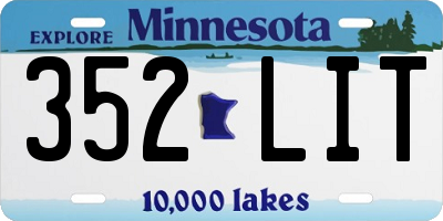 MN license plate 352LIT