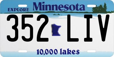 MN license plate 352LIV